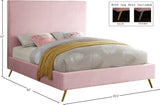 Jasmine Velvet / Engineered Wood / Metal / Foam Contemporary Pink Velvet Full Bed - 59.5" W x 82" D x 58" H