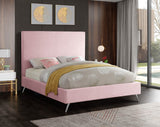 Jasmine Velvet / Engineered Wood / Metal / Foam Contemporary Pink Velvet Full Bed - 59.5" W x 82" D x 58" H