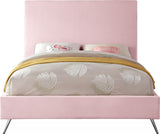 Jasmine Velvet / Engineered Wood / Metal / Foam Contemporary Pink Velvet Full Bed - 59.5" W x 82" D x 58" H