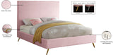 Jasmine Velvet / Engineered Wood / Metal / Foam Contemporary Pink Velvet King Bed - 81" W x 87.5" D x 58" H