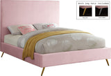 Jasmine Velvet / Engineered Wood / Metal / Foam Contemporary Pink Velvet King Bed - 81" W x 87.5" D x 58" H