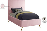 Jasmine Velvet / Engineered Wood / Metal / Foam Contemporary Pink Velvet Twin Bed - 44" W x 82" D x 58" H