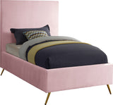 Jasmine Velvet / Engineered Wood / Metal / Foam Contemporary Pink Velvet Twin Bed - 44" W x 82" D x 58" H