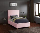 Jasmine Velvet / Engineered Wood / Metal / Foam Contemporary Pink Velvet Twin Bed - 44" W x 82" D x 58" H