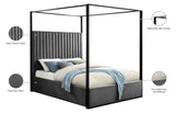 Jax Velvet / Engineered Wood / Steel / Foam Contemporary Grey Velvet King Bed - 82" W x 86.5" D x 78.5" H