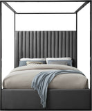 Jax Velvet / Engineered Wood / Steel / Foam Contemporary Grey Velvet King Bed - 82" W x 86.5" D x 78.5" H