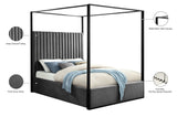 Jax Velvet / Engineered Wood / Steel / Foam Contemporary Grey Velvet Queen Bed - 66.5" W x 86.5" D x 78.5" H