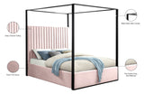 Jax Velvet / Engineered Wood / Steel / Foam Contemporary Pink Velvet King Bed - 82" W x 86.5" D x 78.5" H