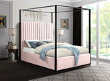 Jax Velvet / Engineered Wood / Steel / Foam Contemporary Pink Velvet King Bed - 82" W x 86.5" D x 78.5" H