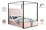 Jax Velvet / Engineered Wood / Steel / Foam Contemporary Pink Velvet Queen Bed - 66.5" W x 86.5" D x 78.5" H