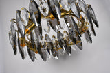 Bethel Brass Chandelier in Iron & Crystal