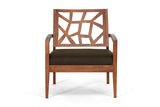 Baxton Studio Jennifer Modern Lounge Chair with Dark Brown Fabric Seat