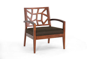 Baxton Studio Jennifer Modern Lounge Chair with Dark Brown Fabric Seat