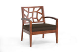 Jennifer Modern Lounge Chair with Dark Brown Fabric Seat