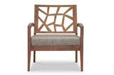Baxton Studio Jennifer Modern Lounge Chair with "Gravel" Fabric Seat