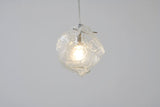 Bethel Chrome Single Pendant Lighting in Distorted Glass & Metal