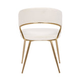 Jie Glam Dining Chair in Gold Steel and Cream Velvet by LumiSource - Set of 2