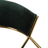 Jie Glam Dining Chair in Gold Steel and Green Velvet by LumiSource - Set of 2