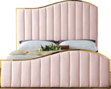 Jolie Velvet / Engineered Wood / Metal / Foam Contemporary Pink Velvet King Bed (3 Boxes) - 81" W x 87.5" D x 61.5" H