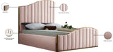 Jolie Velvet / Engineered Wood / Metal / Foam Contemporary Pink Velvet Queen Bed (3 Boxes) - 65" W x 87.5" D x 61.5" H