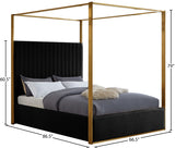 Jones Velvet / Engineered Wood / Stainless Steel / Foam Contemporary Black Velvet Queen Bed - 66.5" W x 86.5" D x 79" H