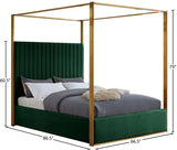 Jones Velvet / Engineered Wood / Stainless Steel / Foam Contemporary Green Velvet Queen Bed - 66.5" W x 86.5" D x 79" H