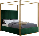 Jones Velvet / Engineered Wood / Stainless Steel / Foam Contemporary Green Velvet Queen Bed - 66.5" W x 86.5" D x 79" H