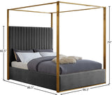 Jones Velvet / Engineered Wood / Stainless Steel / Foam Contemporary Grey Velvet Queen Bed - 66.5" W x 86.5" D x 79" H