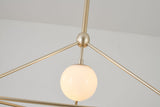 Bethel Matte Gold Chandelier in Metal & Glass