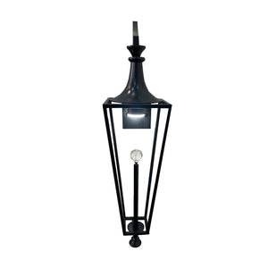 Bethel Black Outdoor Wall Sconce in Metal & Crystal