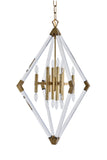 Bethel Antique Gold Chandelier in Metal & Acrylic