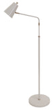 Kirby LED adjustable floor lamp in gray with satin nickel accents