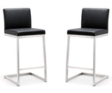 Parma Stainless Steel Counter Stool - Set of 2 Black TOV-K3604