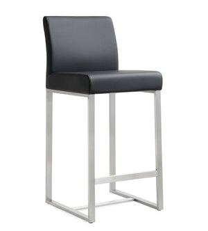 Denmark Stainless Steel Counter Stool (Set of 2) Black TOV-K3633