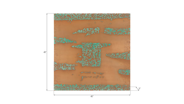Abstract Copper Patina Wall Art, Square