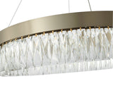 Bethel Gold LED Chandelier in Stainless Steel & Crystal