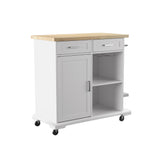 Sei Furniture Warkin Rolling Kitchen Island W Storage Ka1133961