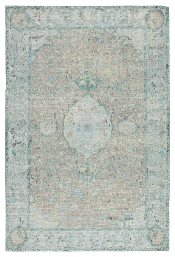 Jaipur Living Alessia Hand-Knotted Bordered Aqua/ Beige Area Rug (6'X9')