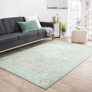 Jaipur Living Alessia Hand-Knotted Bordered Aqua/ Beige Area Rug (6'X9')
