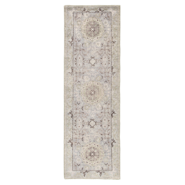 Jaipur Living Modify Hand-Knotted Medallion Gray/ Blue Runner Rug (2'6"X8')