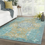 Jaipur Living Modify Hand-Knotted Medallion Teal/ Olive Area Rug (9'X13')