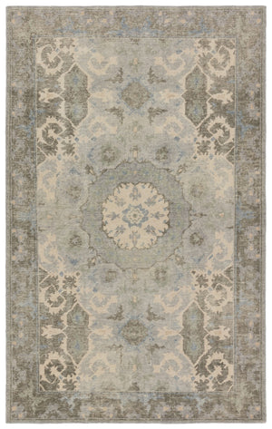 Jaipur Living Kai Modify KAI12 Hand Knotted 100% Wool Medallion Area Rug Sage 100% Wool RUG155923
