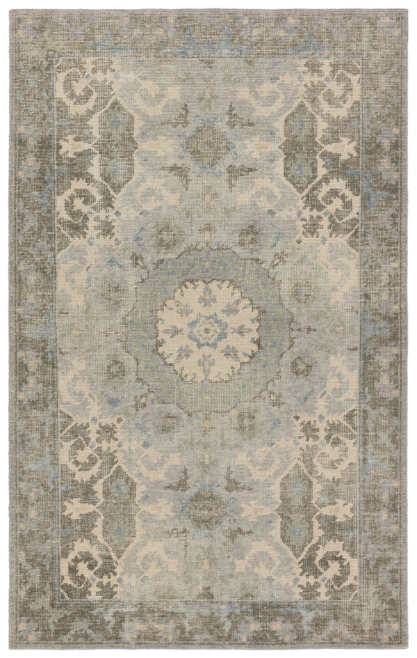 Jaipur Living Kai Modify KAI12 Hand Knotted 100% Wool Medallion Area Rug Sage 100% Wool RUG155923