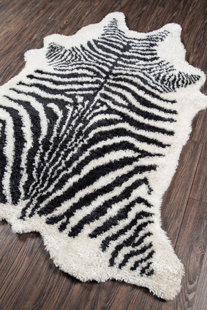 Momeni Novogratz Kalahari KAL-1 Hand Tufted Contemporary Animal Print Indoor Area Rug Black 7'6" x 9'6" KALAHKAL-1BLK7696