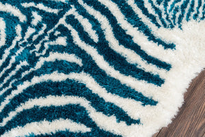 Momeni Novogratz Kalahari KAL-1 Hand Tufted Contemporary Animal Print Indoor Area Rug Turquoise 7'6" x 9'6" KALAHKAL-1TQS7696