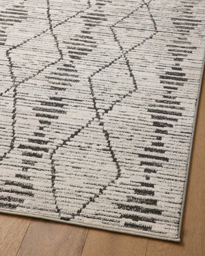 Loloi Rugs Loloi II Kamala KAM-02 100% Polyester Pile Power Loomed Transitional Runner Rug Charcoal / Dove 26.0365 KAMAKAM-02CCDV27C0