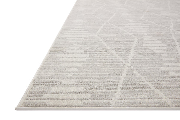 Loloi Rugs Loloi II Kamala KAM-02 100% Polyester Pile Power Loomed Transitional Runner Rug Ivory / Silver 26.0365 KAMAKAM-02IVSI27C0