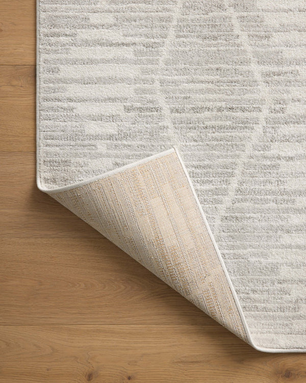 Loloi Rugs Loloi II Kamala KAM-02 100% Polyester Pile Power Loomed Transitional Area Rug Ivory / Silver 200 KAMAKAM-02IVSIB2F7