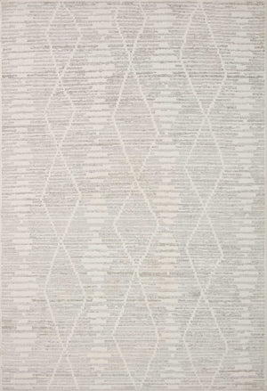 Loloi Rugs Loloi II Kamala KAM-02 100% Polyester Pile Power Loomed Transitional Area Rug Ivory / Silver 200 KAMAKAM-02IVSIB2F7