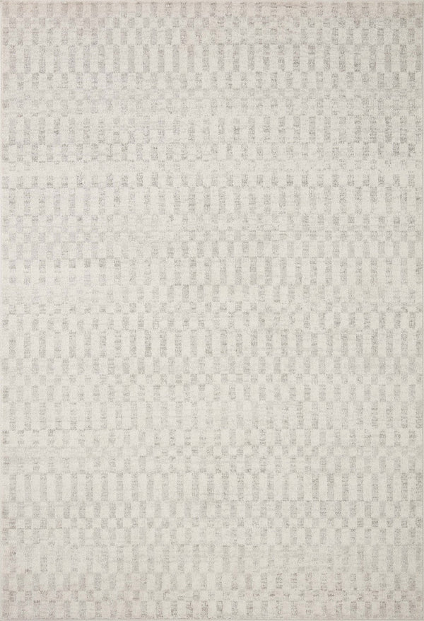 Loloi Rugs Loloi II Kamala KAM-05 100% Polyester Pile Power Loomed Transitional Runner Rug Ivory / Grey 26.0365 KAMAKAM-05IVGY27C0
